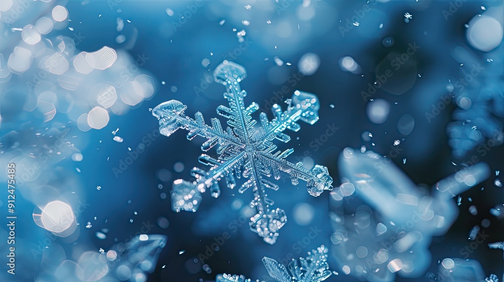 multiple of close up image of snow flake multiple of close up image of snow flake