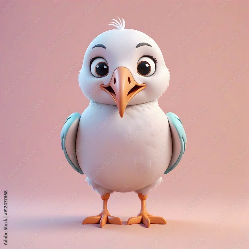 Cute cartoon seagull. Cute cartoon seagull.