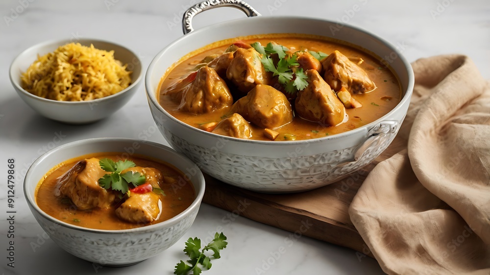 Tasty butter chicken curry dish from Indian cuisine Tasty butter chicken curry dish from Indian cuisine