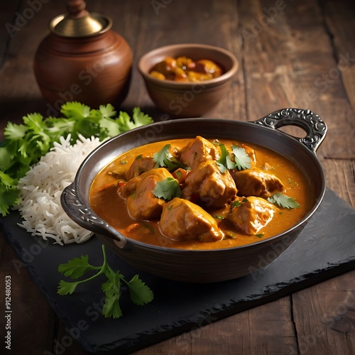 Tasty butter chicken curry dish from Indian cuisine