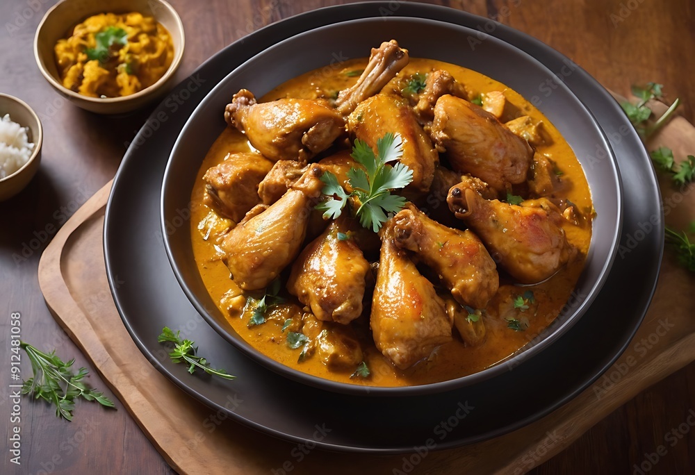 Tasty butter chicken curry dish from Indian cuisine Tasty butter chicken curry dish from Indian cuisine