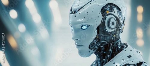 Futuristic 3D rendering of advanced robotic technology highlighting artificial intelligence and machine learning concepts Innovative research in bionic science for the future of human existence