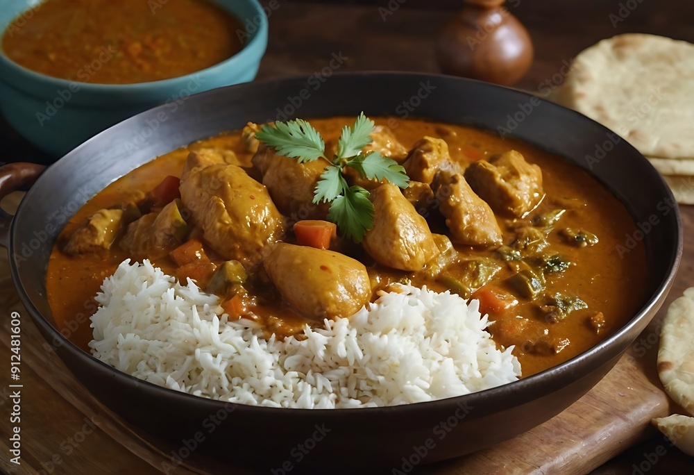 Tasty butter chicken curry dish from Indian cuisine