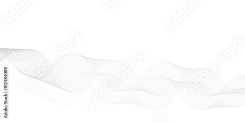 Modern white flowing wave lines and glowing moving lines. Futuristic technology and sound wave lines background. Vector Abstract white digital blend wave lines and technology background.