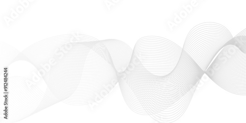 	
Modern white flowing wave lines and glowing moving lines. Futuristic technology and sound wave lines background. Vector Abstract white digital blend wave lines and technology background.