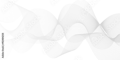 Vector white flowing wave blend glowing moving lines. Futuristic technology and sound wave lines background. Abstract white digital blend wave lines and technology background.