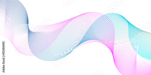 Modern white and blue flowing wave blend glowing moving lines. Futuristic technology and sound wave lines background. Abstract white digital blend wave line vector technology background.