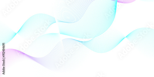 Modern white and blue flowing wave blend glowing moving lines. Futuristic technology and sound wave lines background. Abstract white digital blend wave line vector technology background.