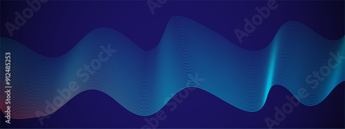 Modern white and blue flowing wave blend glowing moving lines. Futuristic technology and sound wave lines background. Abstract white digital blend wave line vector technology background.