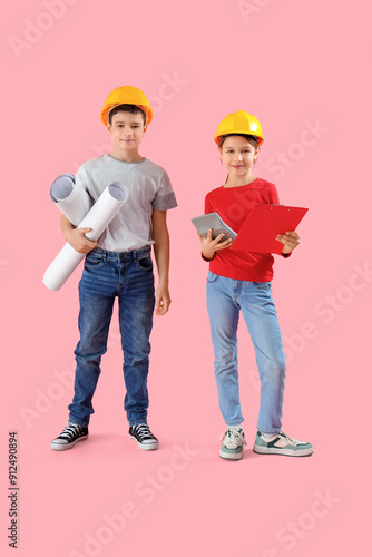 Little architects with hous...