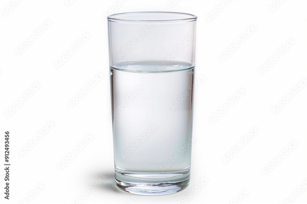 Clear Glass of Fresh Water on White Background Clear Glass of Fresh Water on White Background