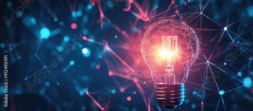 Wallpaper Mural Illuminating Ideas Abstract Technology Background Featuring a Bulb and Business Innovation Torontodigital.ca