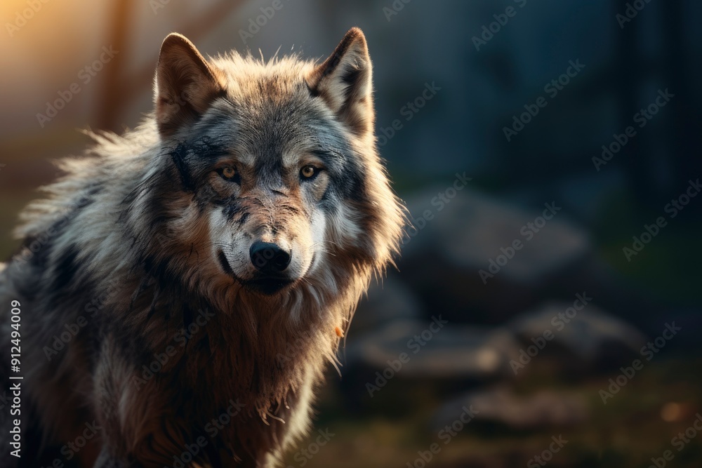 wolf background. Cinematic lighting, with generative ai wolf background. Cinematic lighting, with generative ai