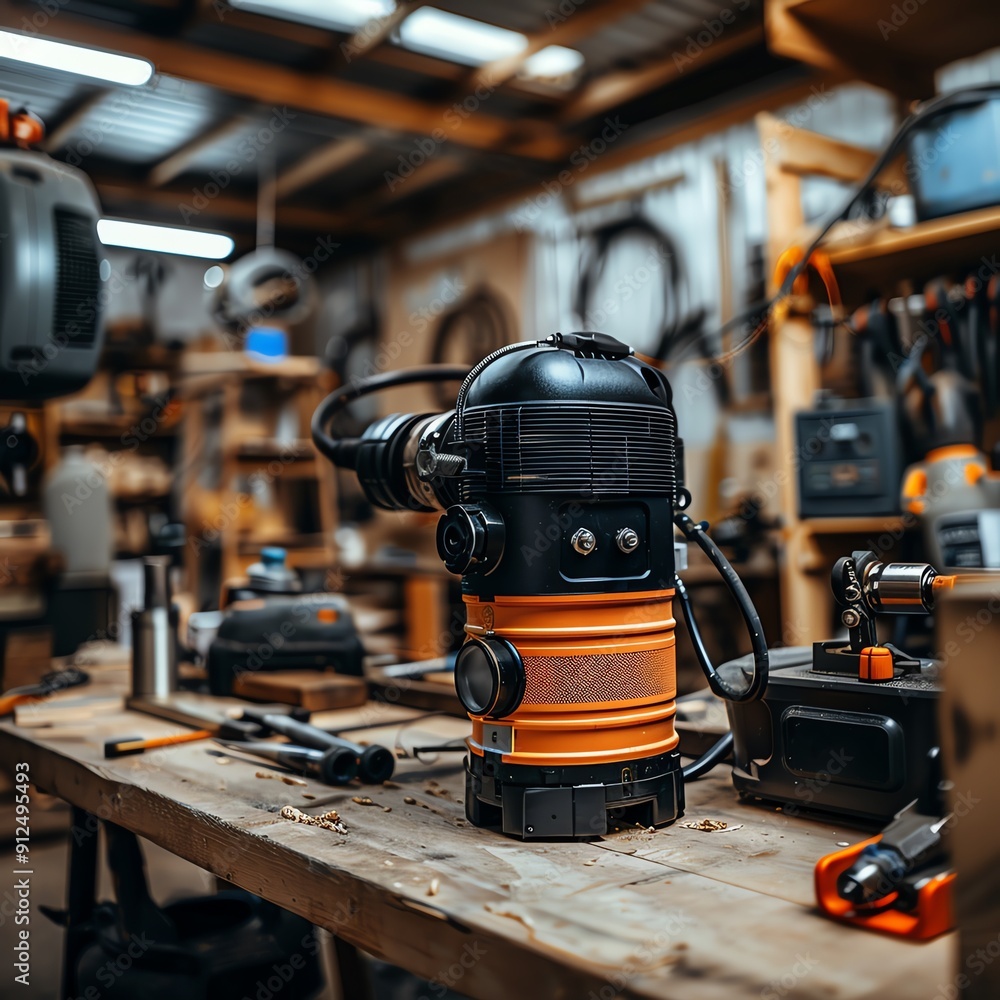Air compressor used in a woodworking shop, powering various tools Reliable and efficient, essential and productive, workshop equipment Air compressor used in a woodworking shop, powering various tools Reliable and efficient, essential and productive, workshop equipment