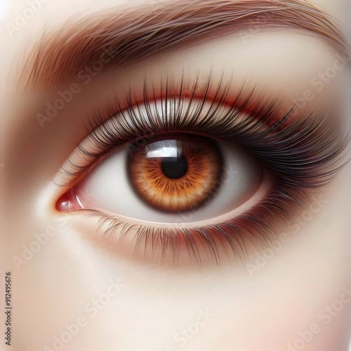 close up of a female eye, 3D illustration