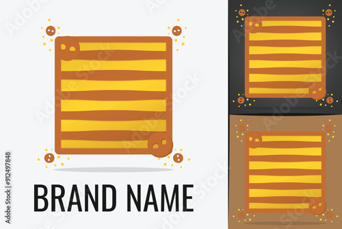 Cooking Gloves logo potholder. Oven mitt  kitchen potholder glove lootype. BBQ Grill Protective Glove