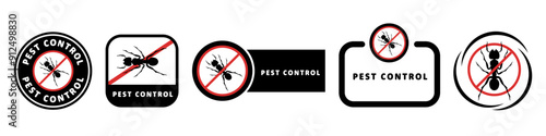 Pest Control Sign - vector signs for spay isolated on white.