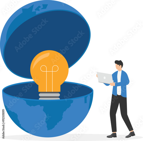 Flat design colorful vector illustration concept for creativity, big idea, creative work, starting new project

