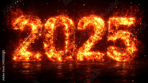 year 2025 with fire