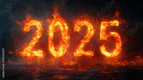 year 2025 with fire