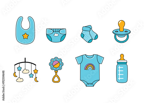 newborn baby set. it's a boy. baby shower. gender rival party