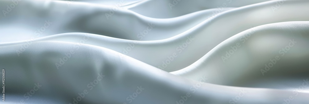 Obraz premium Abstract background of silver platinum satin silk fabric with waves, ripples, close-up