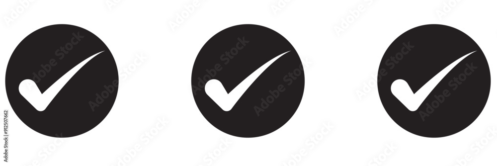 Poster Verified badge icon tick symbol vector approved check mark icon ...