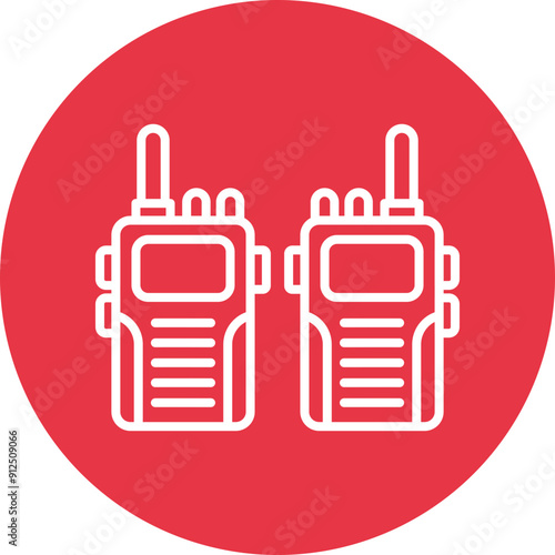 Walkie talkie line circle icon