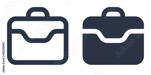 Briefcase simple icons set designed in filled, outline, line and stroke style