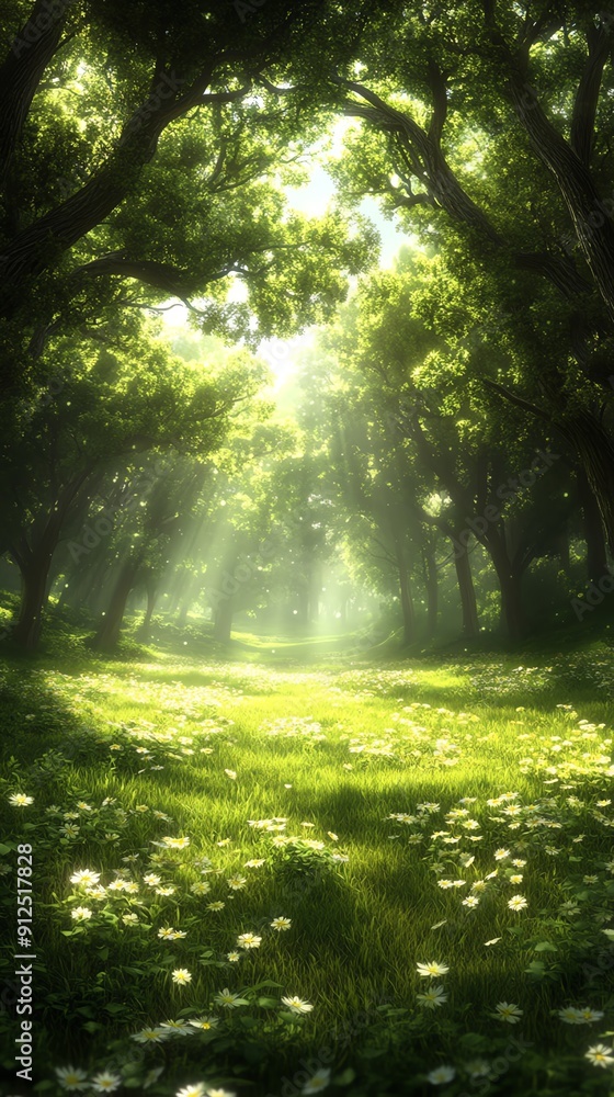 A majestic forest viewed from a rear perspective A majestic forest viewed from a rear perspective