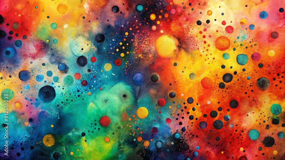 Abstract painting with vibrant colors and bold black dots , abstract, painting, vibrant, colors, dynamic, composition, bold Abstract painting with vibrant colors and bold black dots , abstract, painting, vibrant, colors, dynamic, composition, bold