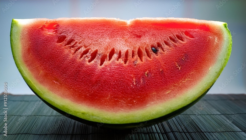 Sliced Watermelon - Showing vibrant red flesh. Sliced Watermelon - Showing vibrant red flesh.