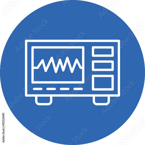 Earthquake Monitor line circle icon