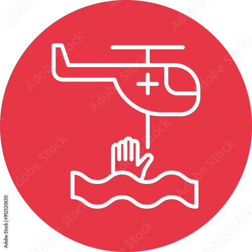 Rescuer line circle icon