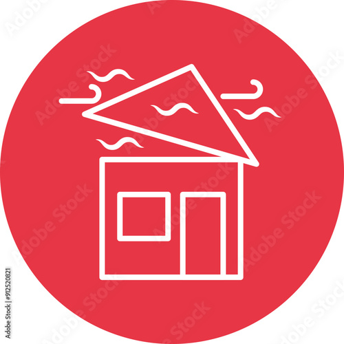 Hurricane line circle icon