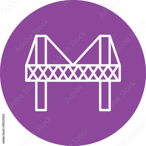 Bridge line circle icon