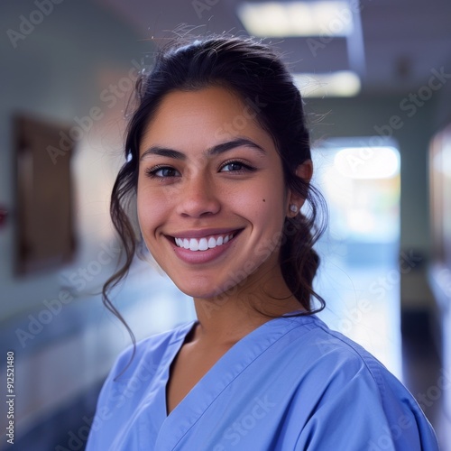 Portrait of a smiling young nurse in hospital