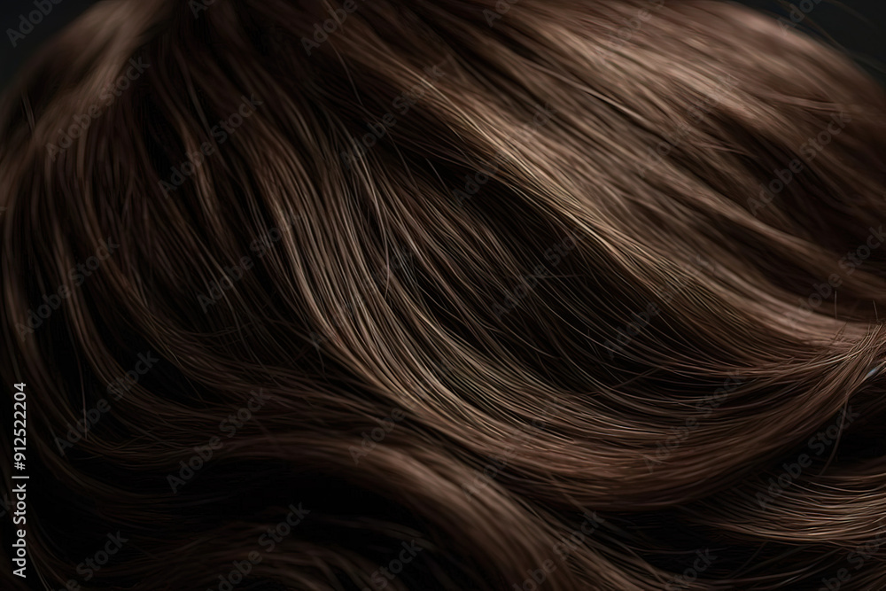 Brown Hair Texture Close-Up. Generative AI Brown Hair Texture Close-Up. Generative AI