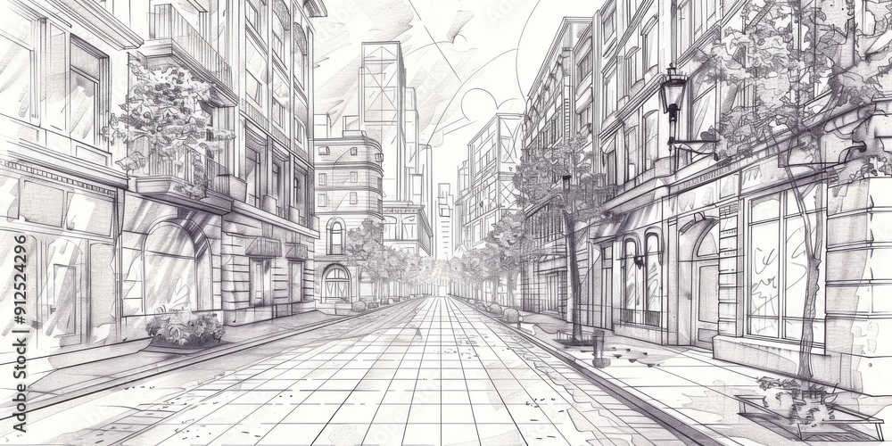 Obraz premium Draw sketch architecture