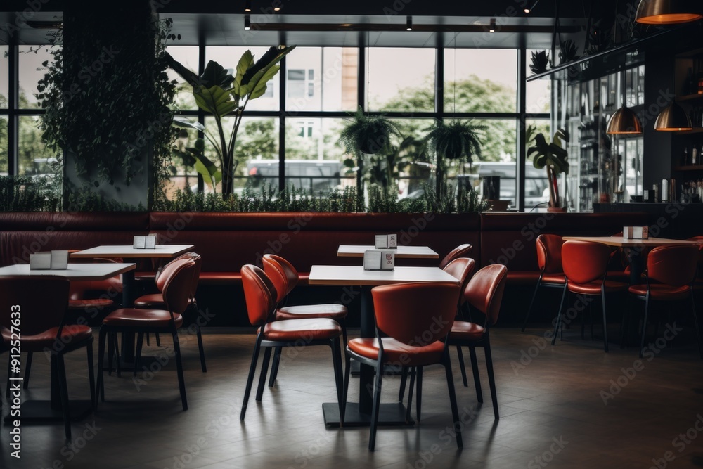 Fototapeta premium Interior of a modern empty cafe