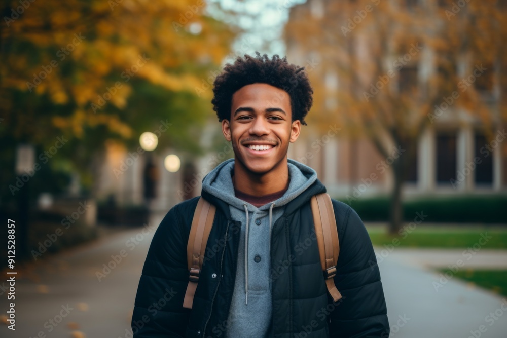 Portrait of a smiling American male student on college campus Portrait of a smiling American male student on college campus