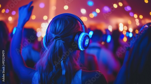 Crazy, Concert, silent disco, wireless headphones photo