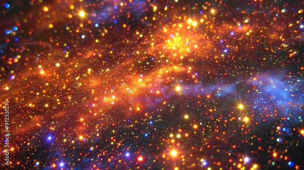 Φωτογραφία Colorful Particles of Bokeh Light and Glitter Background, Sparkling and Shimmeri