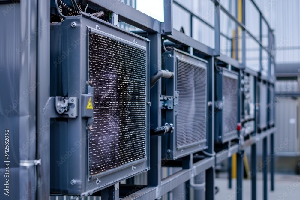 Air conditioners are working and cooling servers in a data center