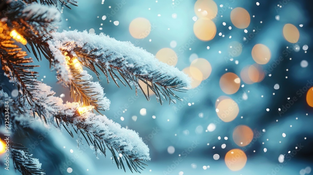 Frost-covered pine branches on a winter morning Generative AI Frost-covered pine branches on a winter morning Generative AI