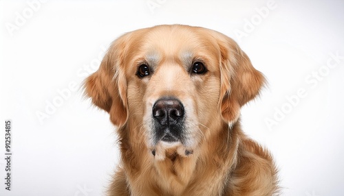 Isolated image of a charming golden retriever.