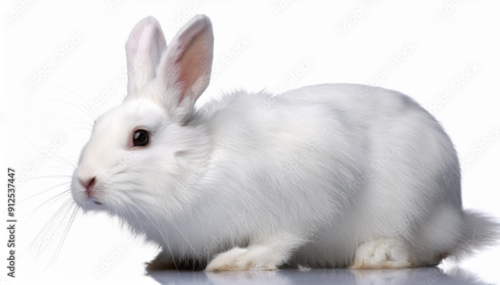 Isolated image of a fluffy white rabbit. Isolated image of a fluffy white rabbit.