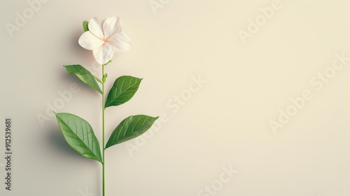 An artistic representation of a growing business concept, featuring a blossoming plant against a neutral backdrop. The image offers space for customization with text or graphics, ideal for