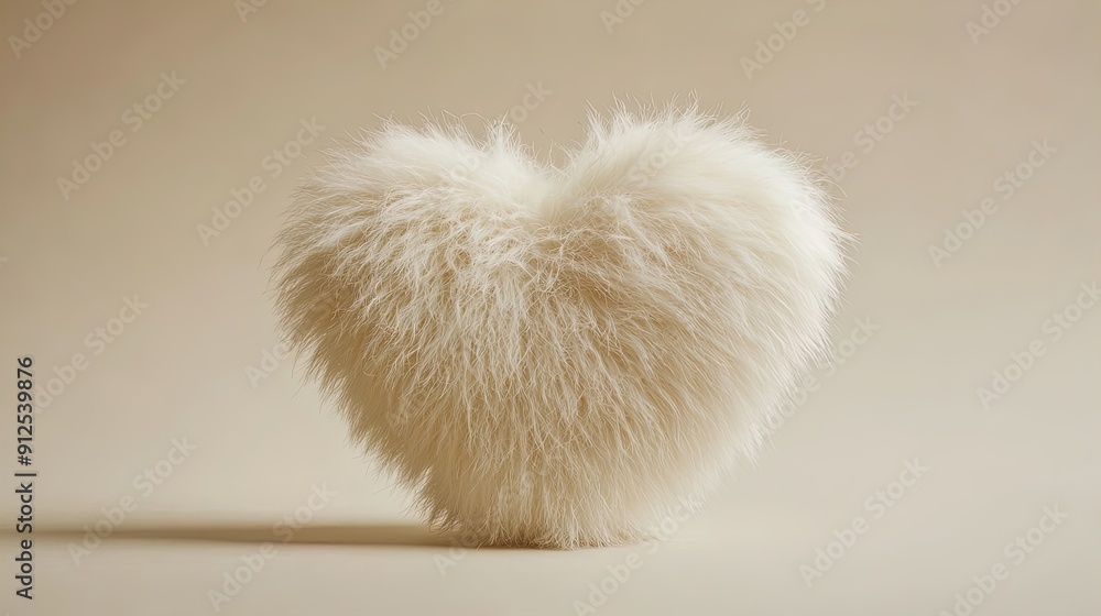 Cozy Heart-Shaped Faux Fur Decor: Perfect for Softening Sports Interiors and Adding a Touch of Warmth to Any Space Against a Light Beige Background Cozy Heart-Shaped Faux Fur Decor: Perfect for Softening Sports Interiors and Adding a Touch of Warmth to Any Space Against a Light Beige Background