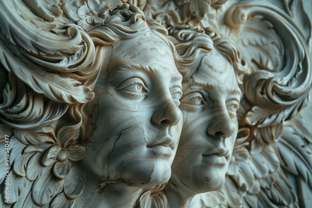 3D relief woman and flowers background wallpaper generative ai 3D relief woman and flowers background wallpaper generative ai